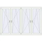 REHAU Euro 70 2200x1500 мм Білий (RAL 9016) з двох сторін REHAU Euro 70 2200x1500 мм Білий (RAL 9016) з двох сторін