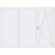 Вікна 2000x1500 мм REHAU Euro 70 Білий (RAL 9016) з двох сторін