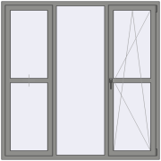 Altest Pony 375 1800x1800 мм RAL 9007 Grey aluminium з двох сторін