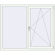 REHAU Euro 60 1500x1270 мм Білий (RAL 9016) з двох сторін