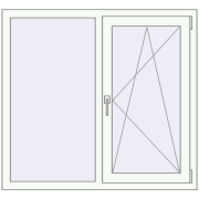 Вікна 1200x1100 мм REHAU SYNEGO MD Білий (RAL 9016) з двох сторін