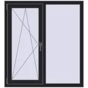 REHAU Euro 60 1100x1200 мм BLACK_ULTI-MATT з двох сторін