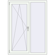 REHAU SYNEGO MD 1080x1500 мм Білий (RAL 9016) з двох сторін REHAU SYNEGO MD 1080x1500 мм Білий (RAL 9016) з двох сторін