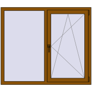 Вікна 1400x1200 мм REHAU Euro 60 GOLDEN OAK з двох сторін