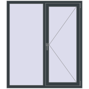 Вікна 1300x1500 мм Altest Pony 375 RAL 7016 Anthracite grey з двох сторін