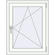 REHAU Euro 60 650x850 мм Білий (RAL 9016) з двох сторін