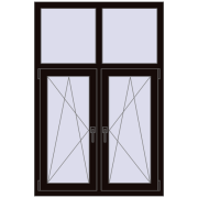REHAU Euro 70 1000x1500 мм BLACK_BROWN з двох сторін