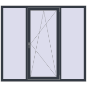Вікна 1800x1600 мм REHAU SYNEGO MD ANTHRACITE_GREY_STRUKTURAL з двох сторін