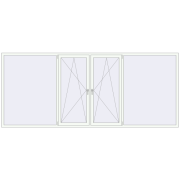REHAU Euro 70 3800x1600 мм Білий (RAL 9016) з двох сторін
