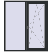 REHAU Euro 60 1300x1500 мм RAL 9017 Traffic black з двох сторін