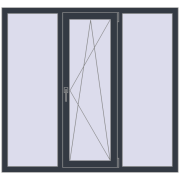 REHAU Euro 70 1500x1400 мм ANTHRACITE_GREY_STRUKTURAL з двох сторін
