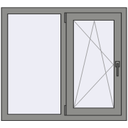 Altest Pony 375 1000x900 мм RAL 9007 Grey aluminium з двох сторін