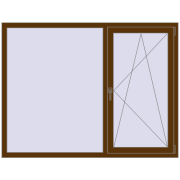 REHAU Euro 70 1700x1300 мм WALNUT з двох сторін