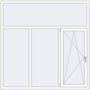 REHAU Euro 60 1800x1800 мм Білий (RAL 9016) з двох сторін