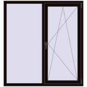 REHAU Euro 60 1400x1500 мм BLACK_BROWN з двох сторін