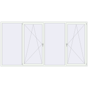 REHAU Euro 60 3501x1800 мм Білий (RAL 9016) з двох сторін