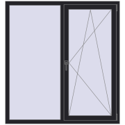 REHAU Euro 60 1400x1500 мм BLACK_ULTI-MATT з двох сторін