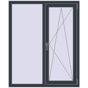 REHAU Euro 70 1100x1340 мм ANTHRACITE_GREY_STRUKTURAL з двох сторін REHAU Euro 70 1100x1340 мм ANTHRACITE_GREY_STRUKTURAL з двох сторін