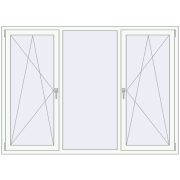 REHAU Euro 70 2000x1450 мм Білий (RAL 9016) з двох сторін
