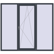 REHAU SYNEGO MD 2000x1800 мм ANTHRACITE_GREY_STRUKTURAL з двох сторін