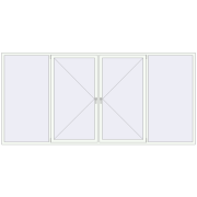 REHAU Euro 60 3800x1800 мм Білий (RAL 9016) з двох сторін