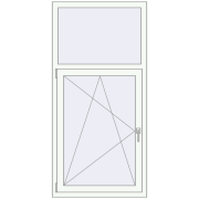REHAU Euro 60 825x1700 мм Білий (RAL 9016) з двох сторін