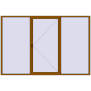 Вікна 3000x2000 мм REHAU Euro 60 GOLDEN OAK з двох сторін