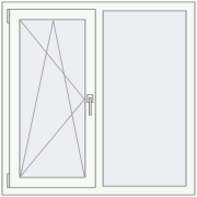 REHAU Euro 70 1120x1120 мм Білий (RAL 9016) з двох сторін