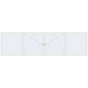 REHAU Euro 60 5000x1350 мм Білий (RAL 9016) з двох сторін