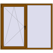 REHAU SYNEGO MD 1700x1500 мм GOLDEN OAK з двох сторін