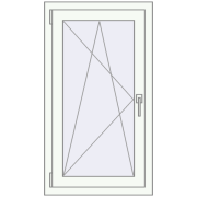 REHAU Euro 60 590x1050 мм Білий (RAL 9016) з двох сторін