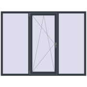 REHAU Brillant-Design 2080x1570 мм ANTHRACITE_GREY_STRUKTURAL з двох сторін