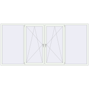 REHAU Euro 60 3350x1600 мм Білий (RAL 9016) з двох сторін