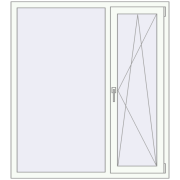 REHAU Euro 70 1300x1450 мм Білий (RAL 9016) з двох сторін