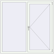 REHAU Euro 70 1490x1529 мм Білий (RAL 9016) з двох сторін