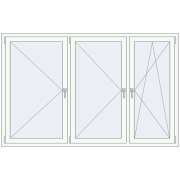 REHAU Euro 70 2100x1350 мм Білий (RAL 9016) з двох сторін REHAU Euro 70 2100x1350 мм Білий (RAL 9016) з двох сторін