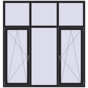 REHAU Euro 60 1900x2000 мм BLACK_ULTI-MATT з двох сторін