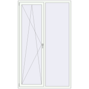 REHAU Euro 70 1400x2300 мм Білий (RAL 9016) з двох сторін