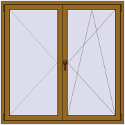 REHAU SYNEGO MD 1500x1500 мм LIGHT_OAK з двох сторін