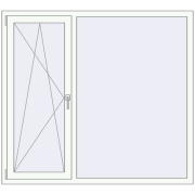 REHAU SYNEGO MD 1600x1450 мм Білий (RAL 9016) з двох сторін