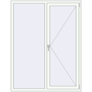 REHAU Euro 60 1400x1800 мм Білий (RAL 9016) з двох сторін