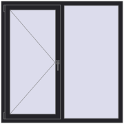 REHAU Euro 60 1400x1400 мм BLACK_ULTI-MATT з двох сторін
