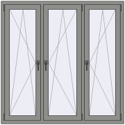 Altest Pony 375 1500x1500 мм RAL 9007 Grey aluminium з двох сторін