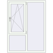 REHAU Euro 70 1070x1450 мм Білий (RAL 9016) з двох сторін REHAU Euro 70 1070x1450 мм Білий (RAL 9016) з двох сторін