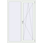REHAU Euro 70 1200x1800 мм Білий (RAL 9016) з двох сторін REHAU Euro 70 1200x1800 мм Білий (RAL 9016) з двох сторін