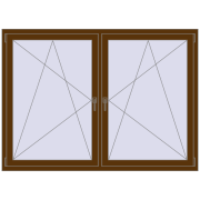 REHAU Euro 70 1800x1300 мм WALNUT з двох сторін