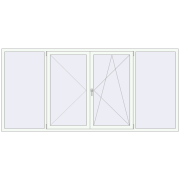 REHAU Euro 70 3000x1400 мм Білий (RAL 9016) з двох сторін