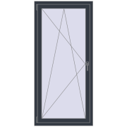 REHAU Euro 70 800x1700 мм ANTHRACITE_GREY_STRUKTURAL з двох сторін