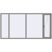Вікна 3000x1500 мм Altest Pony 375 RAL 9007 Grey aluminium з двох сторін