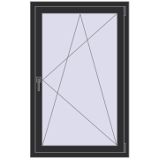 REHAU Euro 70 837x1322 мм ANTHRACITE_GREY_GLATT з двох сторін